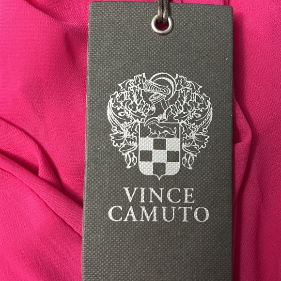 NEW Vince Camuto Women Halter Pleated Jumpsuit Large Pomegranate Pink NEW BNWT - Picture 6 of 10